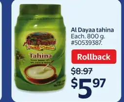 Walmart Al Dayaa tahina offer
