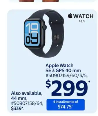 Walmart Apple Watch SE 3 GPS 40 mm offer