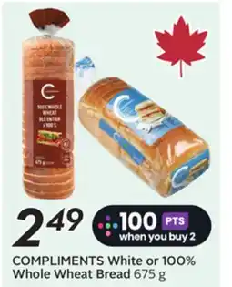Sobeys COMPLIMENTS White or 100% Whole Wheat Bread offer