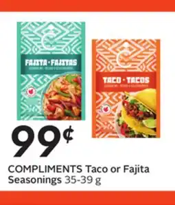 Sobeys COMPLIMENTS Taco or Fajita Seasonings offer