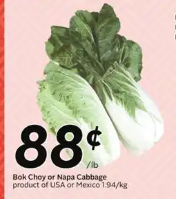 Sobeys Bok Choy or Napa Cabbage offer