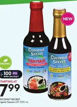 Sobeys COCONUT SECRET Organic Sauces offer