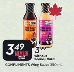 Sobeys COMPLIMENTS Wing Sauce offer