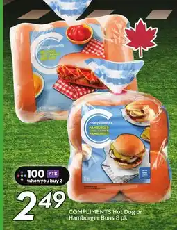 Sobeys COMPLIMENTS Hot Dog or Hamburger Buns offer