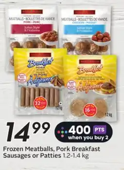 Sobeys Frozen Meatballs, Pork Breakfast Sausages or Patties offer