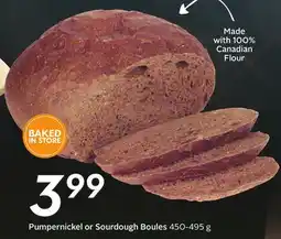Sobeys Pumpernickel or Sourdough Boules offer