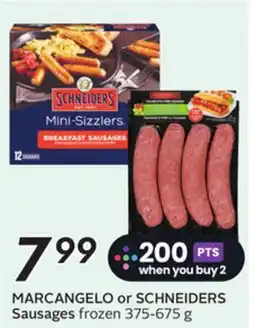 Sobeys MARCANGELO or SCHNEIDERS Sausages offer