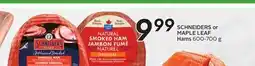 Sobeys SCHNEIDERS or MAPLE LEAF Hams offer