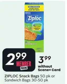 Sobeys ZIPLOC Snack Bags offer