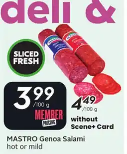 Sobeys MASTRO Genoa Salami offer