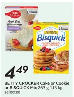 Sobeys BETTY CROCKER Cake or Cookie or BISQUICK Mix offer