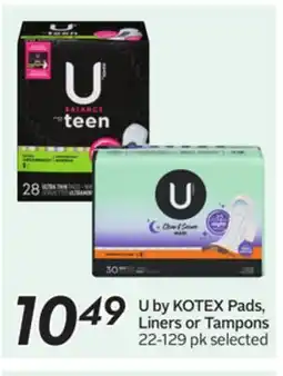 Sobeys U by KOTEX Pads, Liners or Tampons offer
