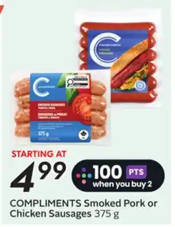 Sobeys COMPLIMENTS Smoked Pork or Chicken Sausages offer
