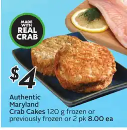Sobeys Authentic Maryland Crab Cakes offer