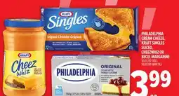 Metro PHILADELPHIA CREAM CHEESE, KRAFT SINGLES SLICED, CHEEZWHIZ OR BECEL MARGARINE offer