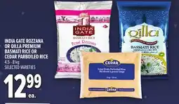 Metro INDIA GATE ROZZANA OR QILLA PREMIUM BASMATI RICE OR CEDAR PARBOILED RICE offer
