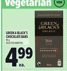 Metro GREEN & BLACK'S CHOCOLATE BARS offer
