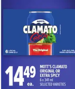 Metro MOTT'S CLAMATO ORIGINAL OR EXTRA SPICY offer