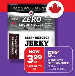 Metro MCSWEENEY'S BEEF JERKY SNACKS offer