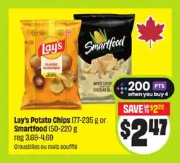 FreshCo Lay's Potato Chips 177-235 g or Smartfood 150-220 g offer