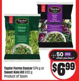 FreshCo Taylor Farms Caesar 574 g or Sweet Kale Kit 632 g Product of Spain offer