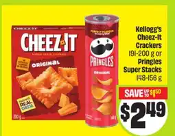 FreshCo Kellogg's Cheez-It Crackers 191-200 g or Pringles Super Stacks 148-156 g offer