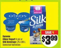 FreshCo Danone Oikos Yogurt 4 pk or Silk Beverage offer