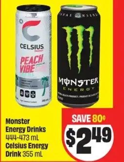 FreshCo Monster Energy Drinks 444-473 mL Celsius Energy Drink 355 mL offer