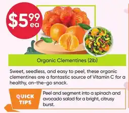 Healthy Planet Organic Clementines offer