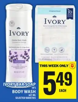 Food Basics IVORY BAR SOAP, BODY WASH offer