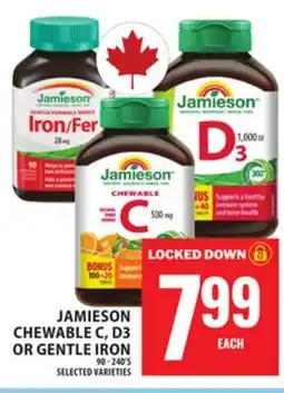 Food Basics JAMIESON CHEWABLE C, D3 OR GENTLE IRON offer