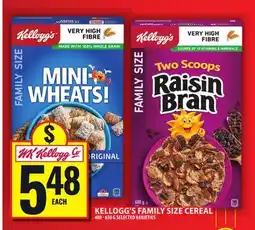Food Basics KELLOGG'S FAMILY SIZE CEREAL offer