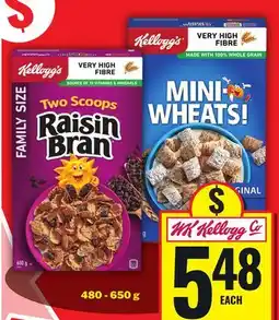 Food Basics KELLOGG'S Two Scoops Raisin Bran, Mini Wheats offer