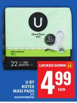 Food Basics U BY KOTEX MAXI PADS offer