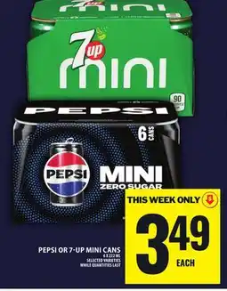 Food Basics PEPSI OR 7-UP MINI CANS offer