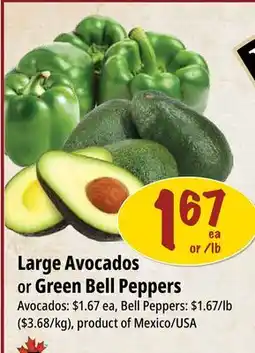 Farm Boy Large Avocados or Green Bell Peppers offer