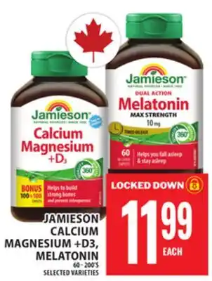 Food Basics JAMIESON CALCIUM MAGNESIUM +D3, MELATONIN offer