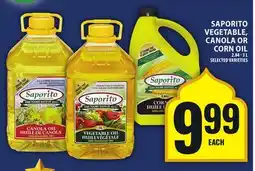 Food Basics SAPORITO VEGETABLE, CANOLA OR CORN OIL offer