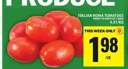 Food Basics ITALIAN ROMA TOMATOES offer