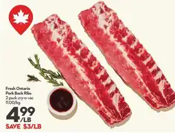 Longo's Fresh Ontario Pork Back Ribs offer