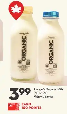 Longo's Longo's Organic Milk offer