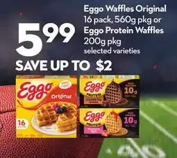 Longo's Eggo Waffles Original 16 pack, 560g pkg or Eggo Protein Waffles 200g pkg offer