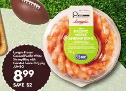 Longo's Longo's Frozen Cooked Pacific White Shrimp Ring with Cocktail Sauce offer