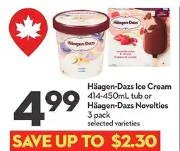 Longo's Häagen-Dazs Ice Cream 414-450mL tub or Häagen-Dazs Novelties 3 pack offer
