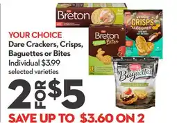 Longo's Dare Crackers, Crisps, Baguettes or Bites offer