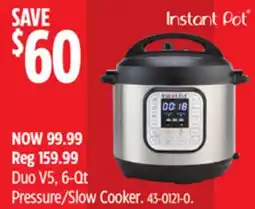 Canadian Tire Instant Pot Duo V5, 6-Qt Pressure/Slow Cooker offer
