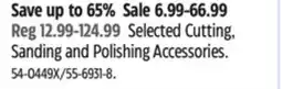 Canadian Tire Selected Cutting, Sanding and Polishing Accessories offer