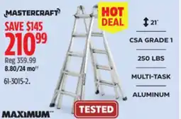 Canadian Tire Mastercraft CSA Grade 1 Aluminum Multi-Task Ladder, 21-ft, 250-lb offer