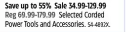 Canadian Tire Selected Corded Power Tools and Accessories offer