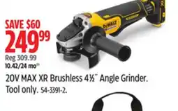 Canadian Tire 20V MAX XR Brushless 41⁄2˝ Angle Grinder offer